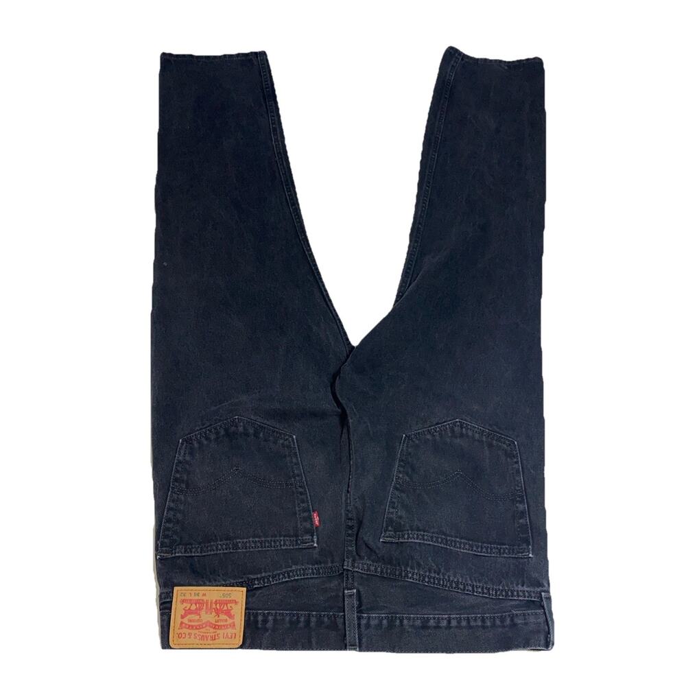 Levi Strauss 505 Black Denim Jeans Men’s 36 x 32 - Picture 6 of 6